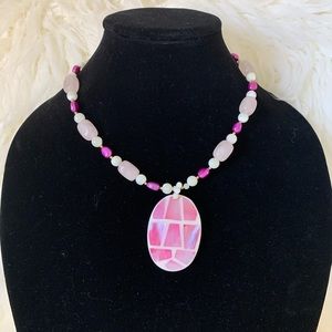 Pink and white necklace! 💕